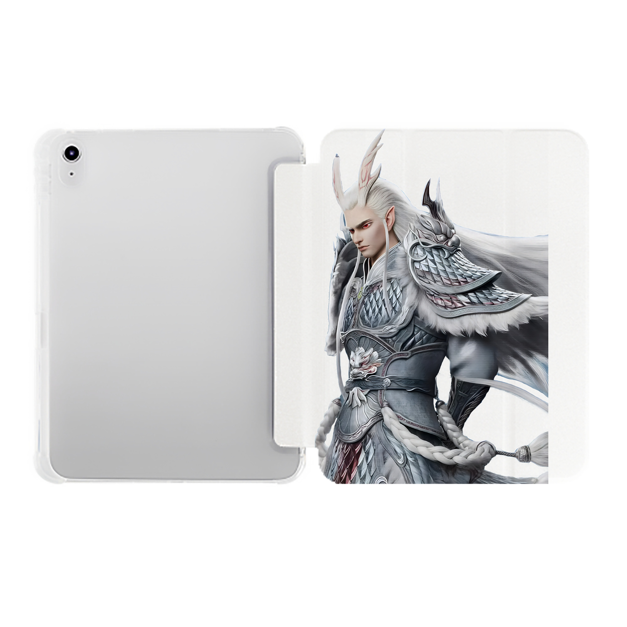（画像用） Ne Zha 2 ナタ 魔童の大暴れ IPad ケース ペン収納付き 三つ折りスタンド PUレザー×シリコン 対応機種9.5/10.5/10.9インチ